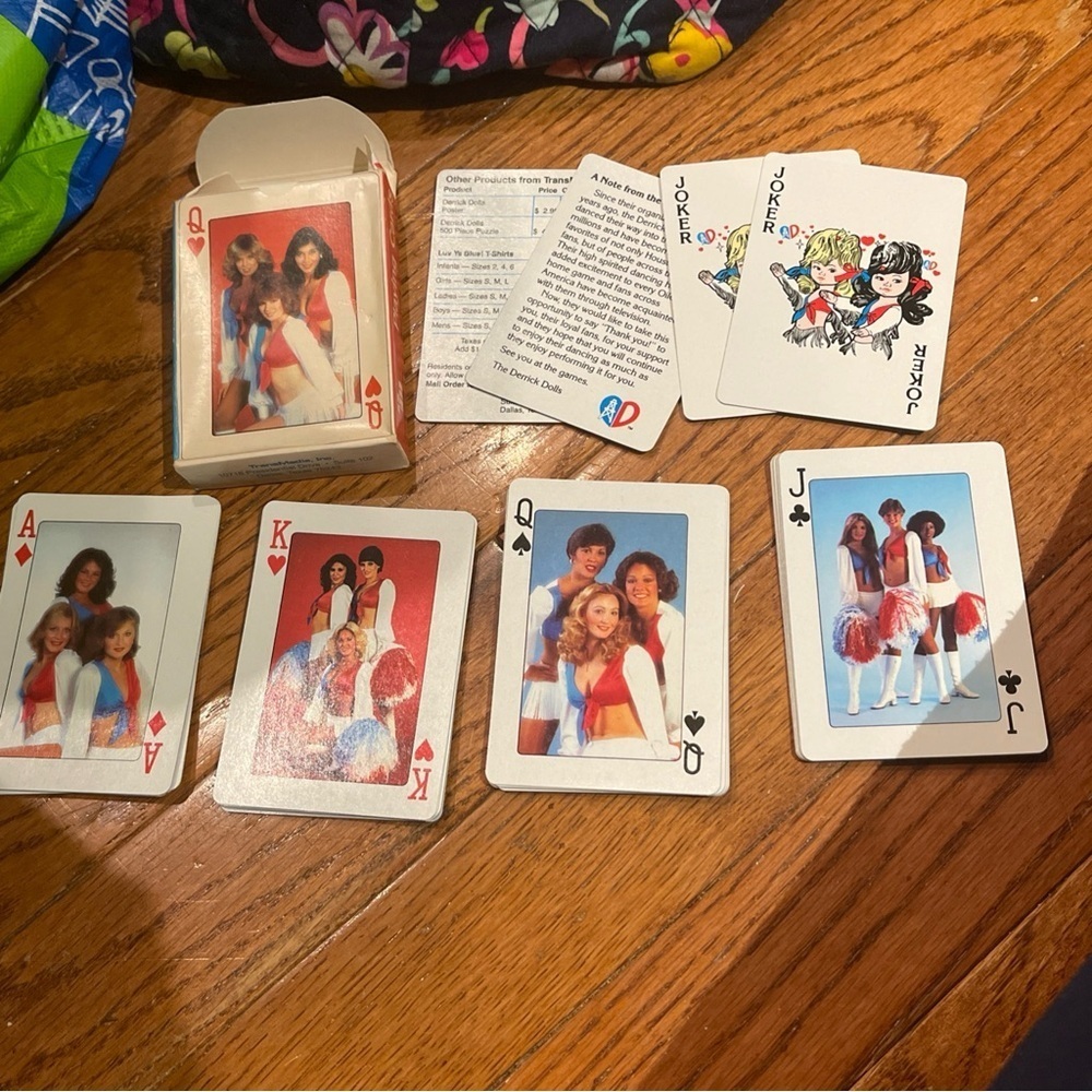 Derrick Dolls Cheerleader Playing Cards Set - Vintage Houston Oilers
